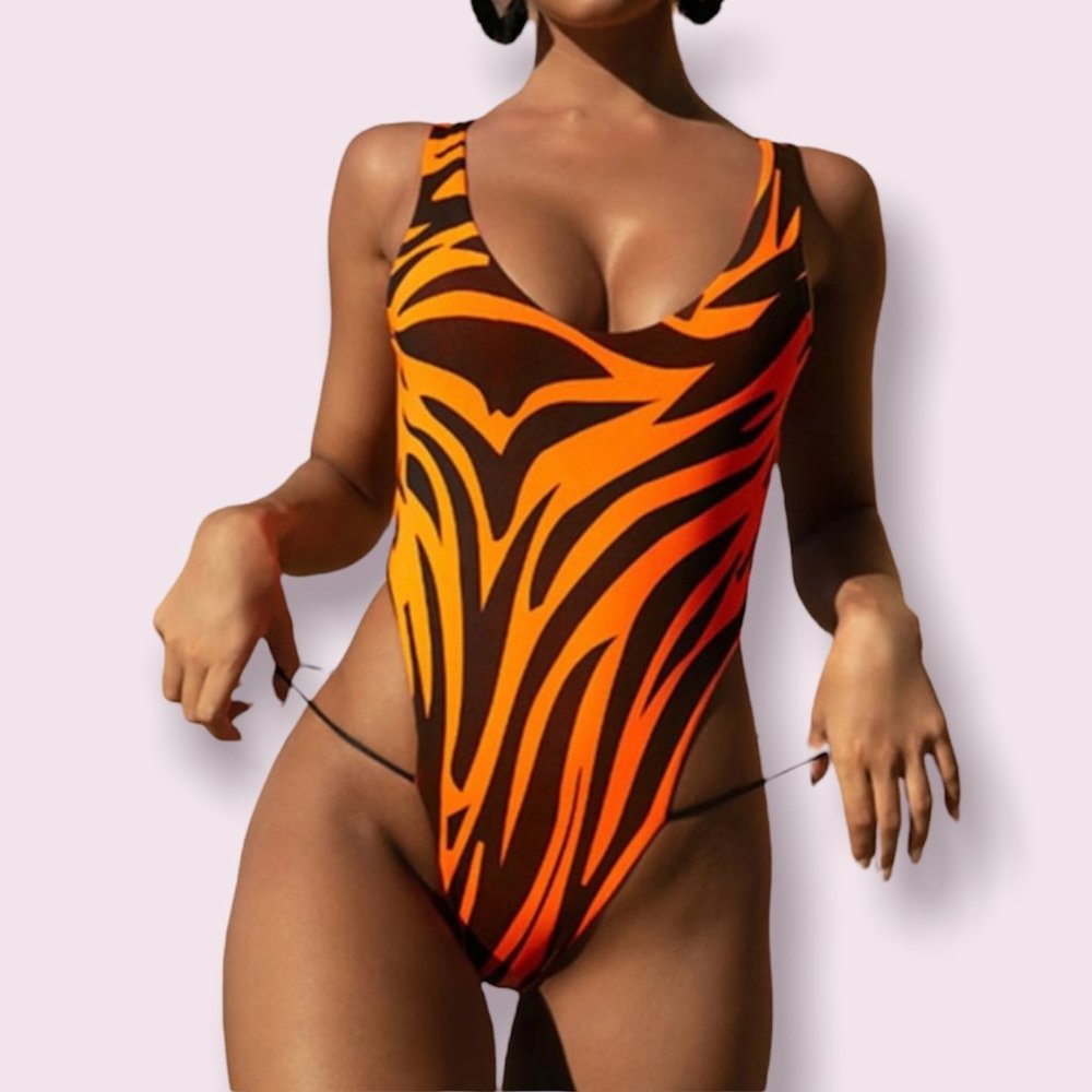 Tiger print one piece